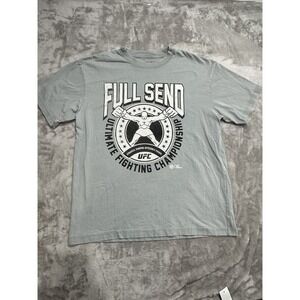 UFC x Full Send T-Shirt Men's Size Large Heather Gray Short Sleeve Crew Neck EUC